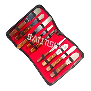 Juego de 6 Espátulas Dentales Manuales Plateadas de Satinsky Enterprises, Espátulas de Plástico para Mezclar Alginato con Mango de Madera, Instrumentos Quirúrgicos Dentales - Product Image 5