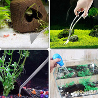 Ensemble d'outils modernes OEM ODM en acier inoxydable pour aquascaping d'aquariums, pour l'élevage de poissons, l'entretien des plantes vivantes, ciseaux, pinces, substrat