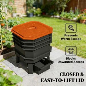 Bac de compostage pour vers de terre orange, machine à compost aérateur de qualité supérieure - Product Image 2