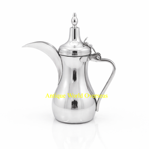 Dallah Raslan Arabic Coffee Pot Stainless Steel Food Grade Eco-Friendly Large Capacity Saudi Design Gold Silver Dual Tone Finish - Product Image 1