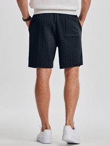 Pantalones Cortos Acolchados Negros para Hombre, Corte Regular, Estilo Casual de Verano, con Bolsillos, Tejido de Tela, Color Sólido - Product Image 2
