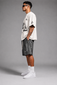 Ensemble short et t-shirt pour homme de haute qualité, idéal pour l'été, avec logo personnalisé, en coton, à manches courtes, motif uni, respirant - Product Image 2