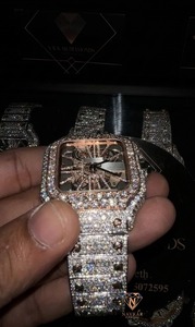 Montre automatique mécanique de luxe haut de gamme pour homme et femme, sertie de diamants et de moissanite, idéale pour les mariages et les soirées, largeur du bracelet 18 mm - Product Image 2