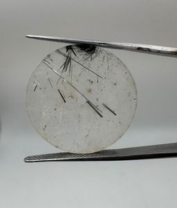 หน้าปัดนาฬิกาสีขาวรูไทล์ดำธรรมชาติ ขนาด 24.5 มม. หนา 0.6 มม. ขัดเงา ผลิตที่ราชสถาน - Product Image 3