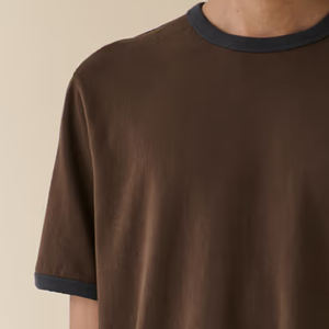 Camiseta Casual de Diseño Elegante para Hombre, Color Sólido, Alta Calidad, Corte Holgado, Estilo Moderno, Cuello Redondo, Diseño 2026 - Product Image 3