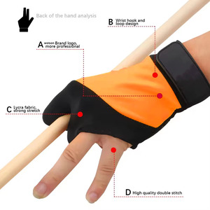 Gants antidérapants neufs pour billard et snooker, professionnels, à trois doigts, fins, respirants, pour la compétition - Product Image 4