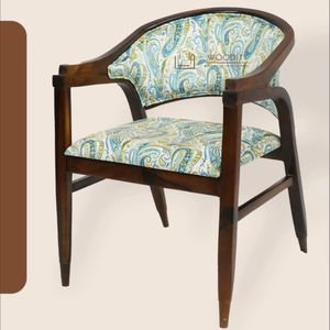 100% Solid Wooden Contemporary Curved-<b>Back</b> Accent Chair With Linen Blend Upholstered Backrest & Seated <b>Cushion</b> Living Room Chair - Product Image 2