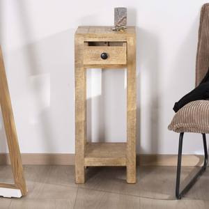Vandana Golden Haven <b>High</b> <b>bedside</b> <b>table</b> or side <b>table</b> with 1 drawer Manoha in mango wood H 70 cm - Product Image 3