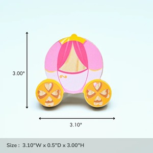 Poignées de tiroir et de placard en bois de pin faites à la main, style carrosse de princesse, durables, faciles à installer, multicolores pour enfants - Product Image 2