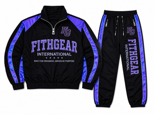 ชุดเสื้อกันลมผู้ชายสไตล์สปอร์ต FITHGEAR เสื้อแจ็คเก็ตแบบซิป ¼ ตัวสำหรับผู้ชาย สีดำ สีม่วง ผ้าซาติน สปอร์ต ระบายอากาศได้ดี ผลิตจากโพลีเอสเตอร์ เหมาะสำหรับใส่ในฤดูใบไม้ร่วง - Product Image 4