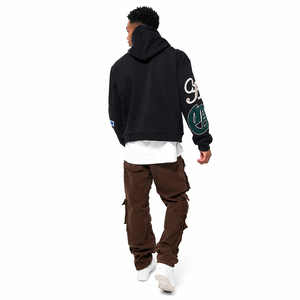 Sudadera con Capucha Negra para Hombre, Logotipo M Rosa, Orejas de Mickey Marrones, Impresión Digital, Corte Regular, Estilo Urbano, Felpa de Algodón - Product Image 2