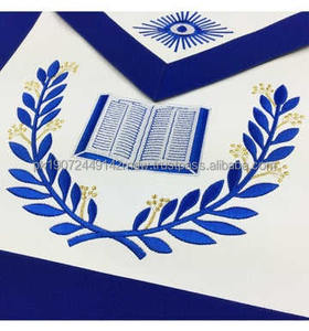 ขายส่งตราสัญลักษณ์เมสันโบราณคุณภาพสูง ปักมือ กันน้ำ ทำจากหนังและผ้าฝ้าย พร้อมแม่เหล็ก - Product Image 2