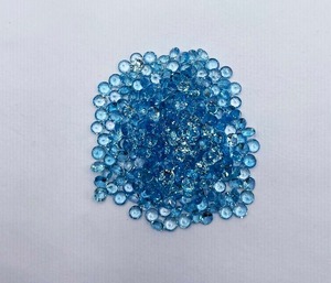 Quartz bleu naturel, pierre précieuse en vrac, taille ronde facettée, bleu ciel, 3 mm, traité thermiquement, pleochroïque, pour la fabrication de bijoux, en vrac - Product Image 3