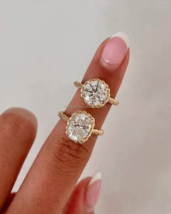 Igi/gia แล็บตัดเพชรวินเทจ14K สีเหลืองแหวนแต่งงาน/งานหมั้นใส่ได้ทั้งชายและหญิงสีขาวทองคุณภาพดีสำหรับงานปาร์ตี้ครบรอบ-คุ้มค่า - Product Image 4