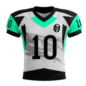 Maillot de football américain bleu sarcelle et noir à manches courtes, léger, pour le sport scolaire, les clubs et les jours de match - Product Image 1