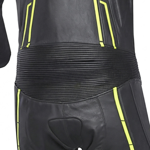 Custom Durable Lightweight Cowhide Biking Racing Black Green Color Genuine Leather High Speed Race Motorcycle Leather Suit - Product Image 6