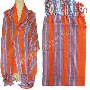 Bufanda de Algodón con Lurex para Mujer, con Rayas Brillantes, Elegante Chal Largo de Verano, Ligero para Viajar, Estiloso - Product Image 3
