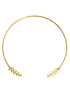 Collar con colgante de hoja de oro para mujer - Product Image 4