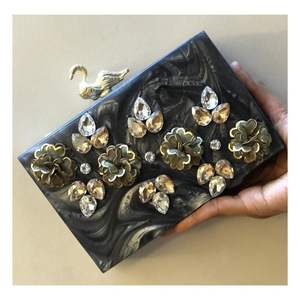 Sac à main de soirée en résine, accessoires de mode en cristal de luxe pour femmes - Product Image 1