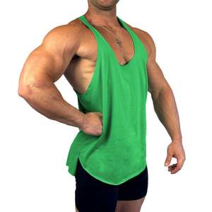 Men's Gym <b>Stringer</b> Tank Top Knitted Polyester Cotton Bodybuilding Racerback Sleeveless Muscle <b>Vest</b> Multiple Colors - Product Image 5
