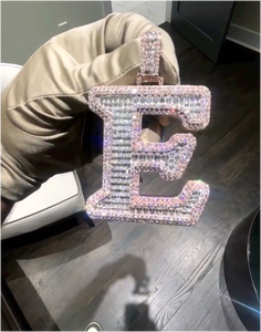 CONCEPTION - Colgante con Letra Personalizada de Moissanita VVS, Joyería de Plata de Ley 925 con Baño de Oro de 10K para Hombre, Certificado IGI, Estilo Hip Hop - Product Image 4