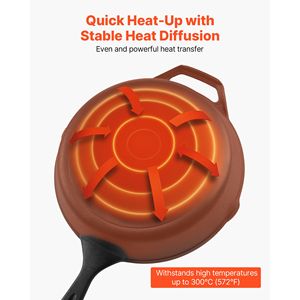 Set di 4 Padelle in Ghisa (6, 8, 10, 12 Pollici) con Manici in Silicone Resistenti al Calore e Padelle Pretrattate - Product Image 5