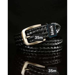 Real Cow Hide Leather Belts With Silver Pin Buckle Double Color Casual Style Men's Wear <b>Braided</b> Belts & <b>Accessories</b> - Product Image 4