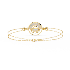 Minimalist 18K Solid Gold Chain Bracelet With Tapered Baguette Diamond Channel Setting For Women's Everyday Wear - Product Image 2
