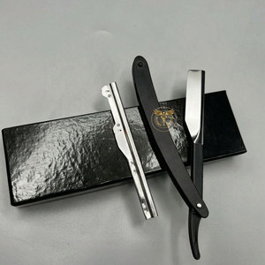Navaja de Afeitar Profesional Plegable de Acero Inoxidable, Navaja de Barbero con Cuchillas Reemplazables, Mango de Metal Resistente - Product Image 1