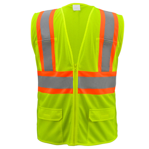 <b>Star</b> Wear Industry Men's Hi Visibility Linen Safety <b>Jacket</b> Breathable Sublimation Printing Multiple Pockets Reflective Vest - Product Image 2