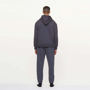 Ensemble deux pièces pour homme, sweat-shirt et pantalon légers en tissu délavé uni, tendance, décontracté, pour le sport et les activités de plein air - Product Image 4
