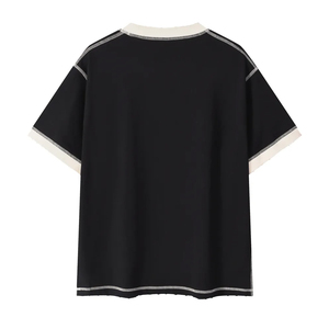 220gsm Luxury Fashion Heavyweight <b>T</b>-Shirt for Men Custom Logo Printed Oversized Contrast Stitched Cotton Casual Style - Product Image 2