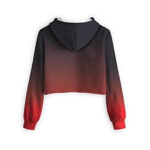 Sweat-shirt à capuche dégradé pour femme, manches régulières, tricoté 100% polyester, streetwear d'automne, impression par sublimation - Product Image 2