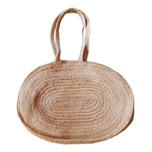 Sacs d'épicerie réutilisables en jute tressés à la main du fabricant avec logo personnalisé Sacs de rangement avec deux sangles pour dames - Product Image 6