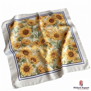 Foulard carré imprimé sur mesure effet soie de haute qualité, fabricant OEM ODM, produits textiles personnalisés Bioko, vente en gros - Product Image 6