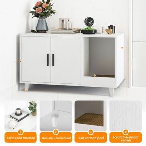 Mobile Multifunzionale per Animali Domestici con Capacità di Carico di 54 kg, Facile Montaggio, Recinto per Lettiera Gatti, Finitura Resistente ai Graffi - Product Image 3