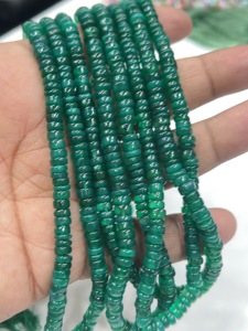 Perles de pierres précieuses de haute qualité pour la fabrication de bijoux, 17 pouces, onyx vert naturel, forme de pneu lisse, taille 6-7 mm - Product Image 5