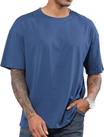 T-shirt Homme Coupe Boxy Classique 100% Coton Tricoté Respirant Doux Décontracté Streetwear Anti-UV Écologique Séchage Rapide