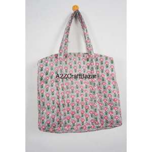 กระเป๋าชายหาดผ้าฝ้ายลายทางขนาดใหญ่สำหรับผู้หญิงพร้อมหูหิ้วยาว-ใช้ได้ทุกวันสำหรับช้อปปิ้งและงานแสดงสินค้า - Product Image 1