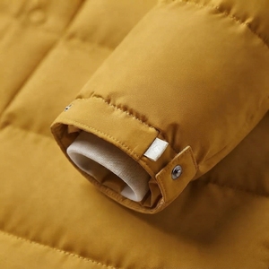 Men's Long Winter Puffer <b>Coat</b> Quilted Warm Jacket Full Sleeve Stand Collar Functional Pocket Design - Product Image 4