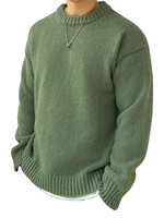 Pull-over décontracté pour homme en tricot uni respirant à manches longues et col rond, mode automne-hiver, chaud, avec logo BD sur le devant