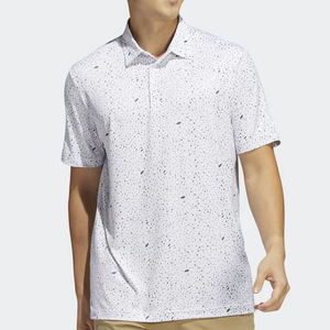 Polo de golf para hombre de poliéster tejido con estampado en el cuello y manga corta - Product Image 1