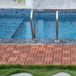 Cubierta de madera ACACIA moderna de alta calidad 300X300 Mm azulejos de exterior entrelazados para balcón Patio-entrelazados al aire libre suave - Product Image 3