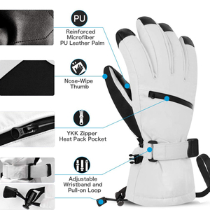 Guantes de Esquí Profesionales Impermeables, Guantes Térmicos de Nieve con Función de Pantalla Táctil, Equipo de Snowboard Resistente para Clima Frío - Product Image 3