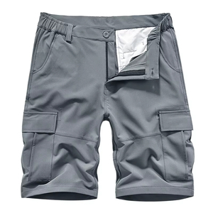 Shorts cargo personnalisés de style streetwear respirants à taille élastique en coton pour hommes grande taille été - Product Image 2