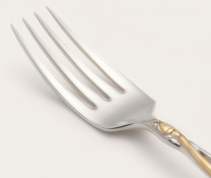 Elegant Metal Flatware Set With <b>Gold</b> Accented Handles High <b>Mirror</b> Polish Rust Resistant For Wedding <b>Table</b> Use - Product Image 3