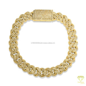 สร้อยข้อมือเงินแท้ 925 ประดับเพชรโมอิสซาไนต์ ดีไซน์แบบ Cuban Links โดดเด่น พร้อมการตกแต่งแบบ Iced Out อย่างงดงาม - Product Image 3