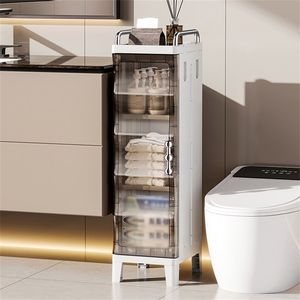 7.87X9.96X28.94 pollici stretto spazio pieghevole armadio portaoggetti in plastica magnetica Organizer per bagno soggiorno - Product Image 3