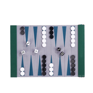 Juego de Backgammon Portátil de Cuero para Viaje, Juego de Backgammon Enrollable Hecho a Mano y Personalizado - Product Image 1