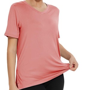 Camisetas Básicas de Manga Corta para Mujer, Cuello en V, Tallas Grandes, Ligeras, Casuales, Estilo Urbano, Estampado Personalizado, 100% Poliéster Transpirable - Product Image 5
